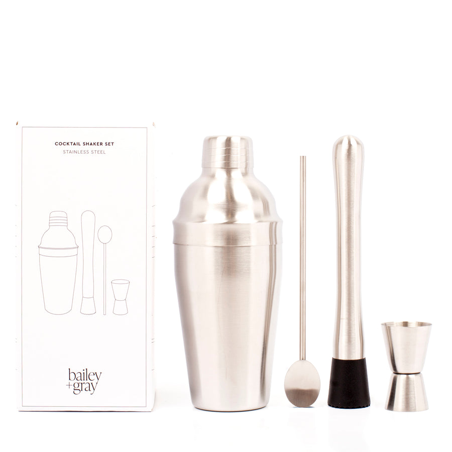 Bailey + Gray Cocktail Shaker Set in Stainless Steel