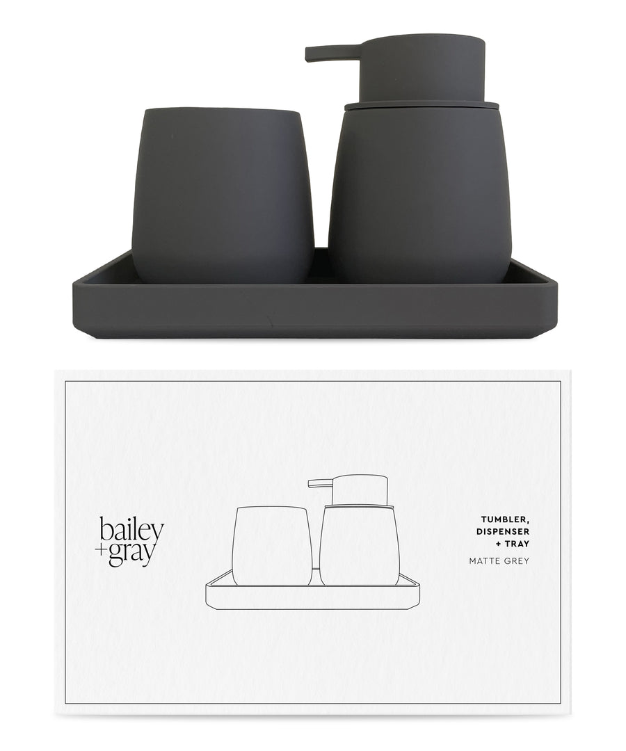 Bailey + Gray Soap Dispenser Tray Set