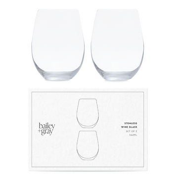 Bailey + Gray Stemless Wine Glass 542ml (set of 2)