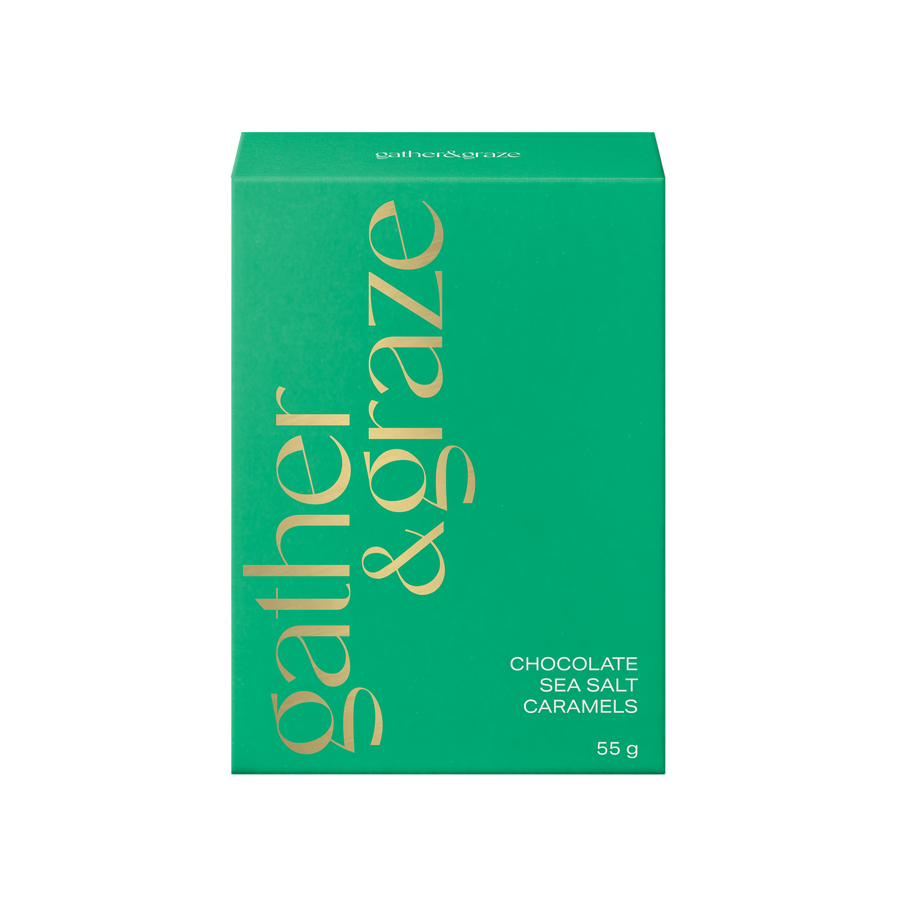 Gather & Graze Chocolate Sea Salt Caramels 55g Green