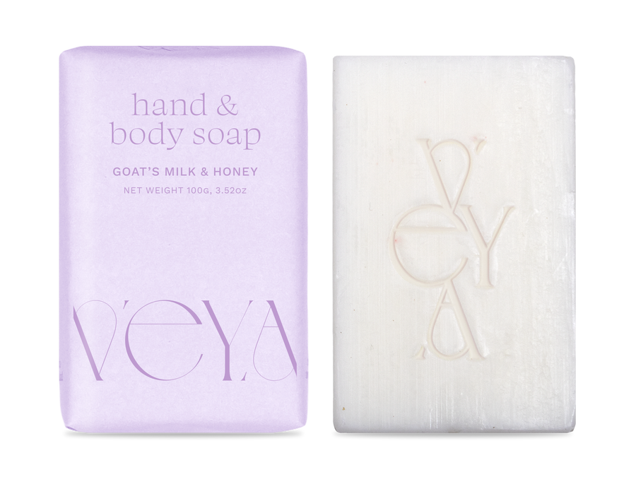VEYA Hand & Body Soap 100g - Goat's Milk & Honey - Wrapped Purple