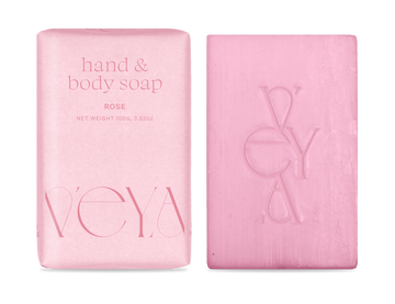 VEYA Hand & Body Soap 100g - Rose - Wrapped
