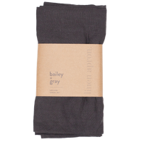 Bailey + Gray 100% Stonewashed Linen Apron Charcoal Grey