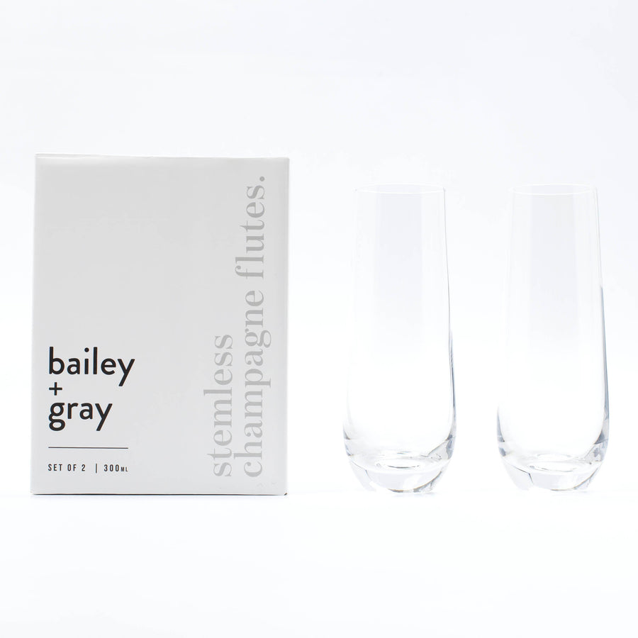 Bailey + Gray Stemless Champagne Flutes 300ml (Set of 2)