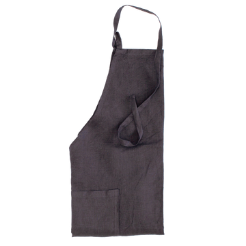 Bailey + Gray 100% Stonewashed Linen Apron Charcoal Grey