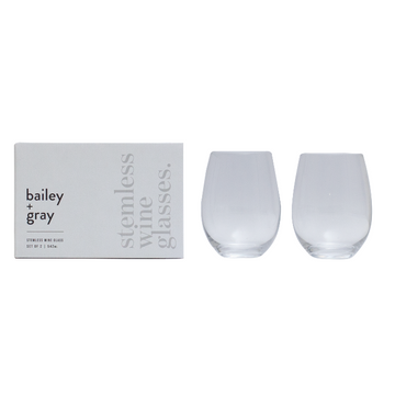 Bailey + Gray Stemless Wine Glass 542ml (set of 2)