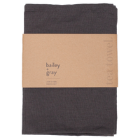 Bailey + Gray 100% Stonewashed Linen Tea Towel Charcoal Grey