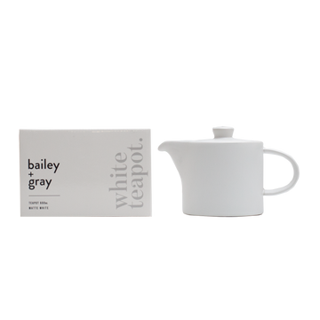 Bailey + Gray Matte White Teapot 600ml